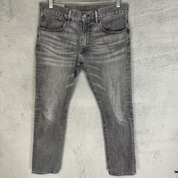 Polo Ralph Lauren Jeans Mens 32x29‎ Grey Varick Slim Straight Stretch Denim - Picture 1 of 11